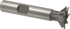 Made in USA - 3/4" Diam x 3/16" Width of Cut, 45° Included Angle, Cobalt Dovetail Cutter - 3/8" Shank Diam, 1-15/16" Shank Length, 2-1/8" Overall Length, Weldon Flat, Uncoated - Industrial Tool & Supply