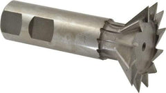 Made in USA - 1-7/8" Diam x 1/2" Width of Cut, 45° Included Angle, Cobalt Dovetail Cutter - 7/8" Shank Diam, 2-3/4" Shank Length, 3-1/4" Overall Length, Weldon Flat, Uncoated - Industrial Tool & Supply