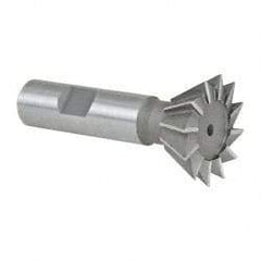 Made in USA - 1-3/8" Diam x 9/16" Width of Cut, 60° Included Angle, Cobalt Dovetail Cutter - 5/8" Shank Diam, 2-7/8" Overall Length, Weldon Flat, Uncoated - Industrial Tool & Supply