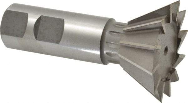 Made in USA - 1-7/8" Diam x 13/16" Width of Cut, 60° Included Angle, Cobalt Dovetail Cutter - 7/8" Shank Diam, 3-1/4" Overall Length, Weldon Flat, Uncoated - Industrial Tool & Supply