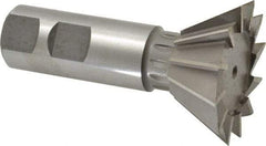 Made in USA - 1-7/8" Diam x 13/16" Width of Cut, 60° Included Angle, Cobalt Dovetail Cutter - 7/8" Shank Diam, 3-1/4" Overall Length, Weldon Flat, Uncoated - Industrial Tool & Supply