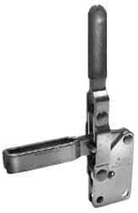 Lapeer - 600 Lb Holding Capacity, Vertical Handle, Manual Hold Down Toggle Clamp - 57° Handle Movement, 106° Bar Opening, U-Bar, Straight Base, Carbon Steel - Industrial Tool & Supply