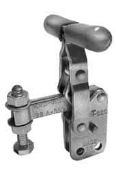 Lapeer - 200 Lb Holding Capacity, Vertical Handle, Manual Hold Down Toggle Clamp - 64° Handle Movement, 110° Bar Opening, Solid Bar, Straight Base, Carbon Steel - Industrial Tool & Supply