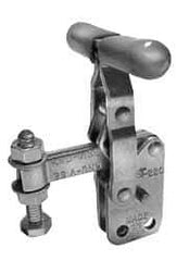 Lapeer - 200 Lb Holding Capacity, Vertical Handle, Manual Hold Down Toggle Clamp - 64° Handle Movement, 110° Bar Opening, Solid Bar, Straight Base, Carbon Steel - Industrial Tool & Supply