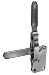 Lapeer - 700 Lb Holding Capacity, Vertical Handle, Manual Hold Down Toggle Clamp - 57° Handle Movement, 106° Bar Opening, Solid Bar, Straight Base, Carbon Steel - Industrial Tool & Supply