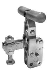 Lapeer - 200 Lb Holding Capacity, Vertical Handle, Manual Hold Down Toggle Clamp - 64° Handle Movement, 110° Bar Opening, U-Bar, Straight Base, Carbon Steel - Industrial Tool & Supply