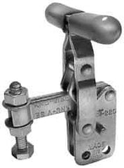 Lapeer - 200 Lb Holding Capacity, Vertical Handle, Manual Hold Down Toggle Clamp - 64° Handle Movement, 110° Bar Opening, Solid Bar, Straight Base, Carbon Steel - Industrial Tool & Supply
