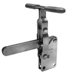 Lapeer - 700 Lb Holding Capacity, Vertical Handle, Manual Hold Down Toggle Clamp - 57° Handle Movement, 106° Bar Opening, Solid Bar, Straight Base, Carbon Steel - Industrial Tool & Supply