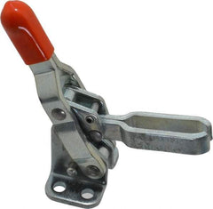 Lapeer - 200 Lb Holding Capacity, Vertical Handle, Manual Hold Down Toggle Clamp - 64° Handle Movement, 110° Bar Opening, U-Bar, Flanged Base, Carbon Steel - Industrial Tool & Supply