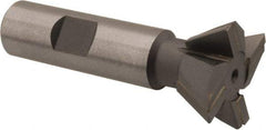 Made in USA - 1-1/4" Diam x 1/2" Width of Cut, 60° Included Angle, Carbide-Tipped Dovetail Cutter - 5/8" Shank Diam, 2-3/4" Overall Length, 0.02" Corner Radius, Weldon Flat, Uncoated - Industrial Tool & Supply