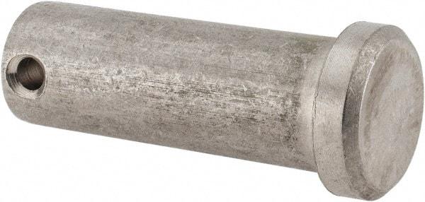 Made in USA - 5/8" Pin Diam, 1-3/4" OAL, Standard Clevis Pin - 5/32" Hole, 1-19/32" Usable Length, Uncoated Stainless Steel - Industrial Tool & Supply