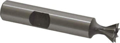 Made in USA - 3/8" Diam x 3/16" Width of Cut, 60° Included Angle, High Speed Steel Dovetail Cutter - 3/8" Shank Diam, 2-1/8" Overall Length, Weldon Flat, Uncoated - Industrial Tool & Supply
