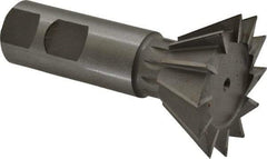 Made in USA - 1-7/8" Diam x 13/16" Width of Cut, 60° Included Angle, High Speed Steel Dovetail Cutter - 7/8" Shank Diam, 3-1/4" Overall Length, Weldon Flat, Uncoated - Industrial Tool & Supply