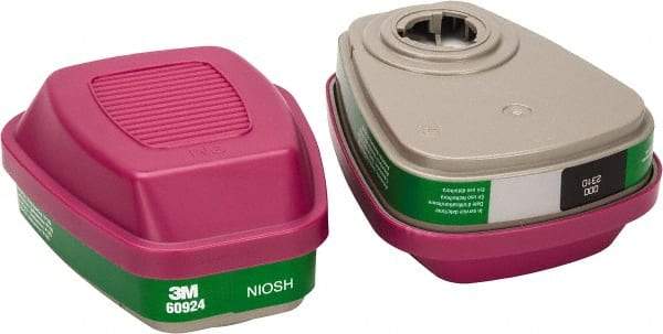 3M - Green and Magenta P100 Cartridge and Filter Combination - Series 6000, Protects Against Ammonia, Methylamine - Industrial Tool & Supply