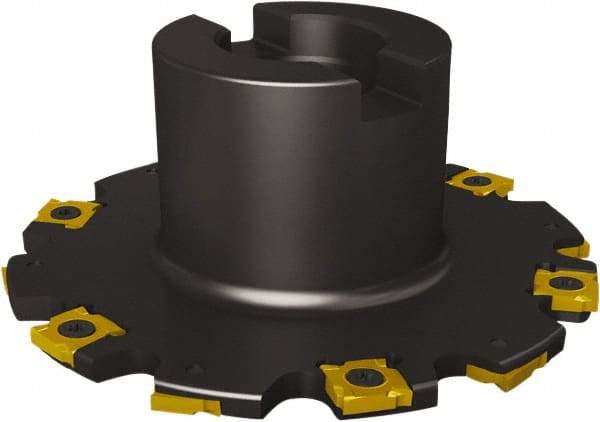Seco - Shell Mount Connection, 1/4" Cutting Width, 1.22" Depth of Cut, 152.4mm Cutter Diam, 1-1/2" Hole Diam, 7 Tooth Indexable Slotting Cutter - R335.19 Toolholder, SNHQ 1204L, SNHQ 1204R Insert, Right Hand Cutting Direction - Industrial Tool & Supply