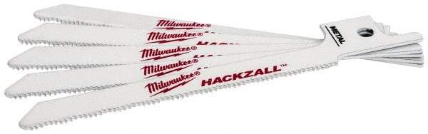 Milwaukee Tool - 3-1/2" Long x 5/16" Thick, Bi-Metal Reciprocating Saw Blade - Scroll Profile, 24 TPI, Toothed Edge, Universal Shank - Industrial Tool & Supply