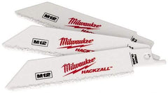 Milwaukee Tool - 4" Long x 3/4" Thick, Bi-Metal Reciprocating Saw Blade - Scroll Profile, Continuous Edge, Universal Shank - Industrial Tool & Supply