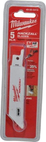 Milwaukee Tool - 4" Long x 3/4" Thick, Bi-Metal Reciprocating Saw Blade - Straight Profile, 14 TPI, Toothed Edge, Universal Shank - Industrial Tool & Supply
