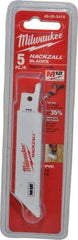 Milwaukee Tool - 4" Long x 3/4" Thick, Bi-Metal Reciprocating Saw Blade - Straight Profile, 14 TPI, Toothed Edge, Universal Shank - Industrial Tool & Supply