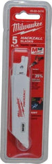 Milwaukee Tool - 4" Long x 3/4" Thick, Bi-Metal Reciprocating Saw Blade - Straight Profile, 18 TPI, Toothed Edge, Universal Shank - Industrial Tool & Supply