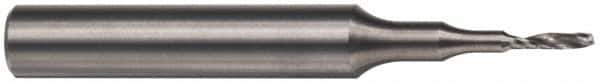 Accupro - 1/8" Cutting Diam x 1/2" Length of Cut, 1 Flute, Upcut Spiral Router Bit - Uncoated, Right Hand Cut, Solid Carbide, 2" OAL x 1/4" Shank Diam, Single Edge, 21° Helix Angle - Industrial Tool & Supply