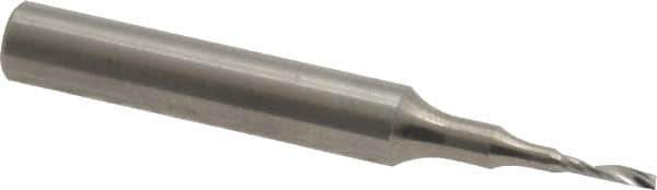 Onsrud - 1/16" Cutting Diam x 1/4" Length of Cut, 1 Flute, Upcut Spiral Router Bit - Uncoated, Right Hand Cut, Solid Carbide, 2" OAL x 1/4" Shank Diam, Single Edge, 21° Helix Angle - Industrial Tool & Supply