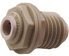 Parker - 3/8 x 1/4" Outside Diam, Polypropylene Push-to-Connect Tube Bulkhead Union - 150 Max psi, Tan - Industrial Tool & Supply