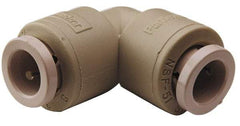 Parker - 1/2 x 3/8" Outside Diam, Acetal Push-to-Connect Tube Union Elbow - 250 Max psi, Tan - Industrial Tool & Supply