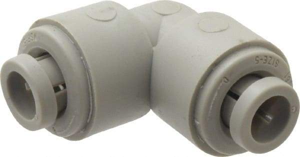 Parker - 5/16" Outside Diam, Acetal Push-to-Connect Tube Union Elbow - 300 Max psi, Tan - Industrial Tool & Supply