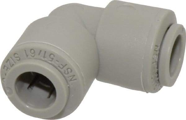 Parker - 3/8" Outside Diam, Acetal Push-to-Connect Tube Union Elbow - 300 Max psi, Tan - Industrial Tool & Supply