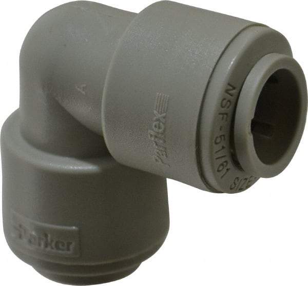 Parker - 1/2" Outside Diam, Acetal Push-to-Connect Tube Union Elbow - 250 Max psi, Tan - Industrial Tool & Supply