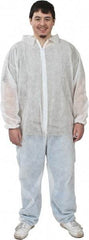 PRO-SAFE - Size XL Polypropylene General Purpose Coveralls - White, Zipper Closure, Elastic Cuffs, Elastic Ankles, Serged Seams, ISO Class 7 - Industrial Tool & Supply