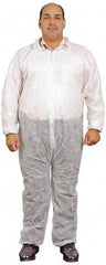 PRO-SAFE - Size M Polypropylene General Purpose Coveralls - White, Zipper Closure, Elastic Cuffs, Elastic Ankles, Serged Seams, ISO Class 7 - Industrial Tool & Supply