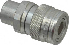 Parker - 1/4-18 NPSF Steel Hydraulic Hose Female Pipe Thread Coupler & No Lock Fitting - 4,568 psi - Industrial Tool & Supply