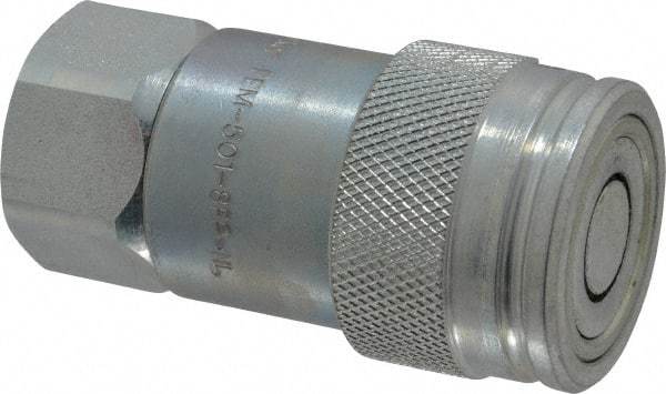 Parker - 1/2-14 NPSF Steel Hydraulic Hose Female Pipe Thread Coupler & No Lock Fitting - 3,625 psi - Industrial Tool & Supply