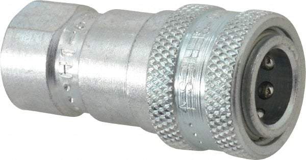 Parker - 1/8 NPTF Steel Hydraulic Hose Female Pipe Thread Coupler - 5,000 psi - Industrial Tool & Supply