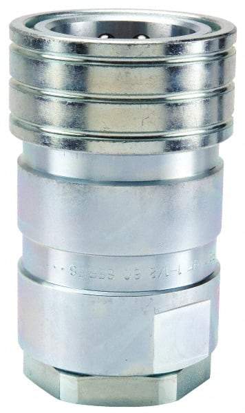 Parker - 1-5/8-12 SAE ORB Steel Hydraulic Hose Female Straight Thread Coupler - 1,000 psi - Industrial Tool & Supply