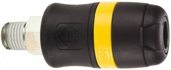 Parker - 3/8 Male NPTF Industrial Pneumatic Hose Coupler - Polyamide, 1/4" Body Diam - Industrial Tool & Supply