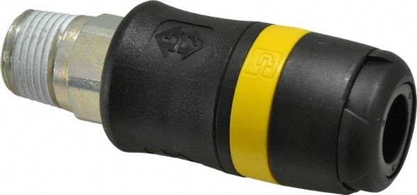 Parker - 1/2 Male NPTF Industrial Pneumatic Hose Coupler - Polyamide, 3/8" Body Diam - Industrial Tool & Supply
