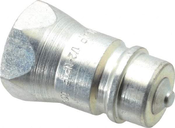Parker - 1/2 NPTF Steel Hydraulic Hose Female Pipe Thread Nipple & Poppet - 3,000 psi - Industrial Tool & Supply