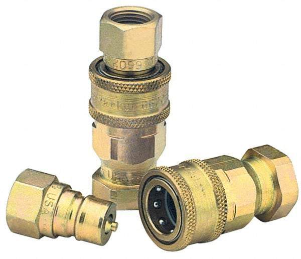 Parker - 1-1/16-12 SAE Steel Hydraulic Hose O-Ring Boss Coupler - 4,000 psi - Industrial Tool & Supply