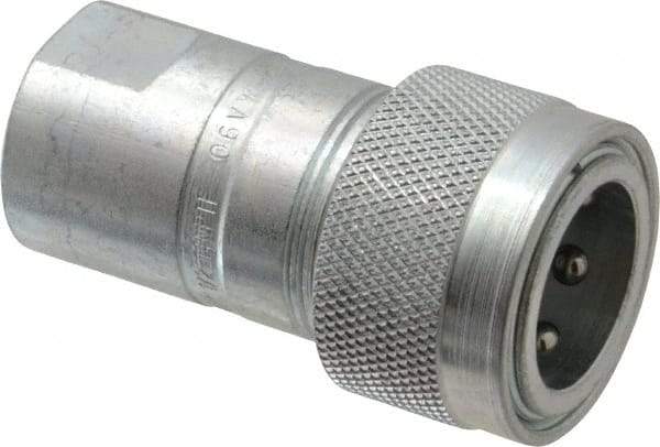 Parker - 1/2 NPTF Steel Hydraulic Hose Female Pipe Thread Coupler & Poppet - 3,000 psi - Industrial Tool & Supply