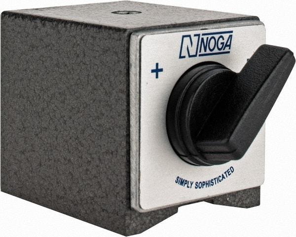 Noga - 60mm Long x 50mm Wide x 55mm High Magnetic Indicator Base with On/Off Switch - 176 Lb Magnetic Pull - Industrial Tool & Supply