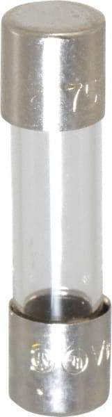 Cooper Bussmann - 250 VAC, 32 VDC, 0.75 Amp, Fast-Acting Miniature Glass Fuse - 20mm OAL, 10 at 125 V kA Rating, 5mm Diam - Industrial Tool & Supply