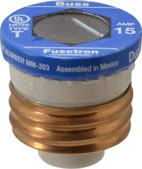 Cooper Bussmann - 125 VAC, 15 Amp, Time Delay Plug Fuse - Fuse Holder Mount, 2.38" OAL, 10 (RMS Symmetrical) kA Rating, 2-1/4" Diam - Industrial Tool & Supply