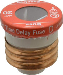 Cooper Bussmann - 125 VAC, 20 Amp, Time Delay Plug Fuse - Fuse Holder Mount, 2.38" OAL, 10 (RMS Symmetrical) kA Rating, 2-1/4" Diam - Industrial Tool & Supply