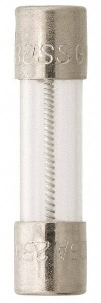 Cooper Bussmann - 250 VAC, 32 VDC, 0.3 Amp, Time Delay Miniature Glass Fuse - 20mm OAL, 10 at 125 V kA Rating, 5mm Diam - Industrial Tool & Supply