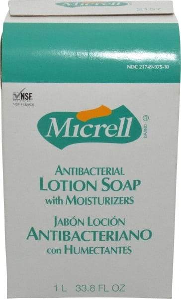 MICRELL - 1 L Dispenser Refill Liquid Soap - Antibacterial, Amber, Light Fragrance Scent - Industrial Tool & Supply