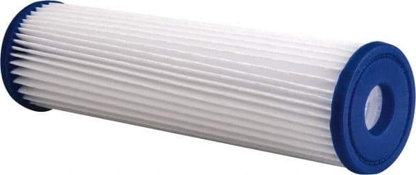 Pentair - 2-5/8" OD, 30µ, Non-Woven Polyester Pleated Cartridge Filter - 9-3/4" Long, Reduces Sediments - Industrial Tool & Supply