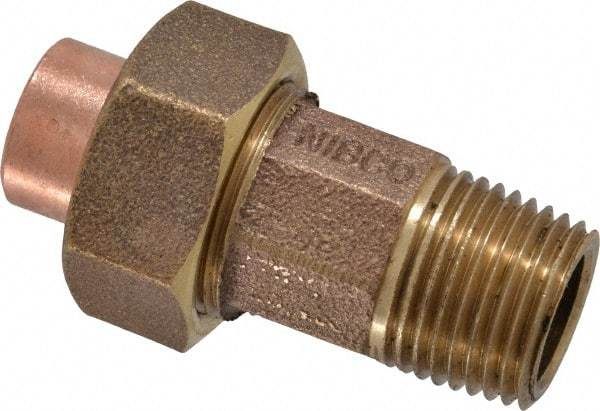 NIBCO - 1/2" Cast Copper Pipe Union - C X M, Pressure Fitting - Industrial Tool & Supply